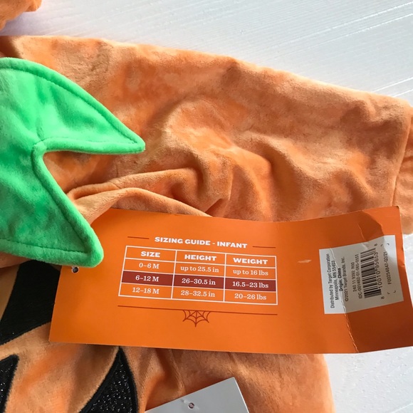 NWT Hyde and Eek Plush Pull Over Pumpkin Costume Size 6-12M. - Picture 5 of 5